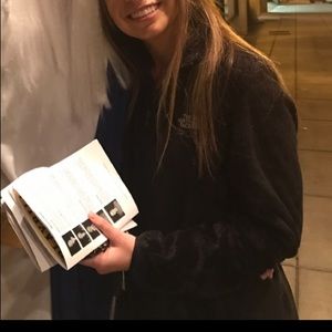 black north face fuzzy jacket